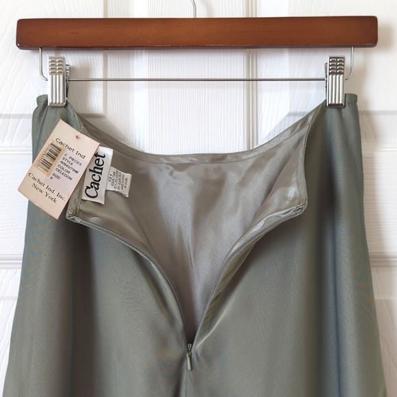 Cachet 90's Vintage Deadstock Two Piece Matching Jacket & Skirt Set Sage Green 8 - Picture 16 of 16